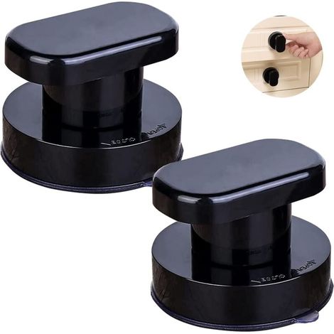 2 Poignees Ventouse Porte Verre Noires (1/5)