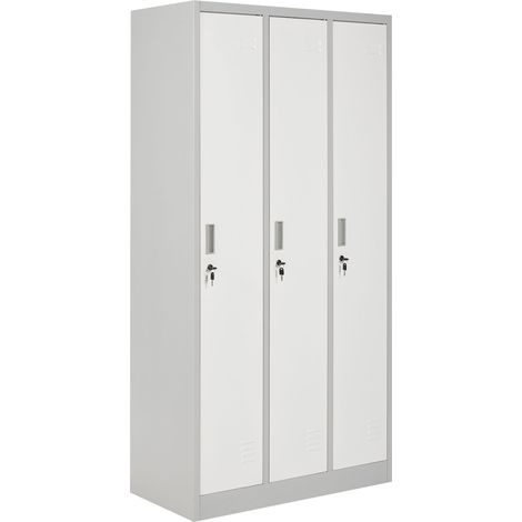 3-Door Storage Locker ATHLETE Metal Grey/ White (1/5)