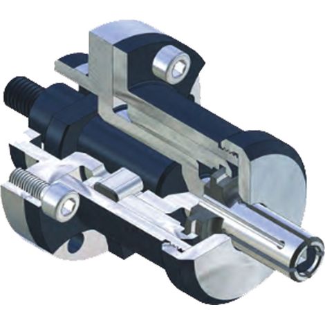 Röhm Grunddorn KFB accionado por fuerza tamaño 7 con soporte de brida - 323528