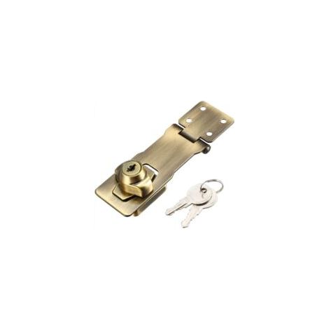 Pestillo con llave de 140 mm con pomo giratorio para cierre, apto para puertas de armarios, misma llave, color bronce. - Crezuo