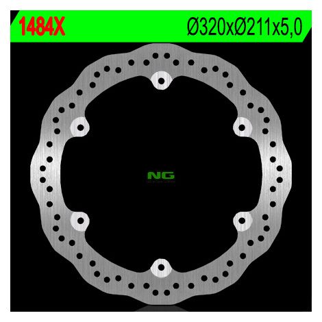 Disco de freno delantero NG para Honda CBF 500 '13-'20, CBF 650 '14-'15, CB 500X '13-'20, CB 500R '13-'20 (320X211X5) (6X10MM) WAVE