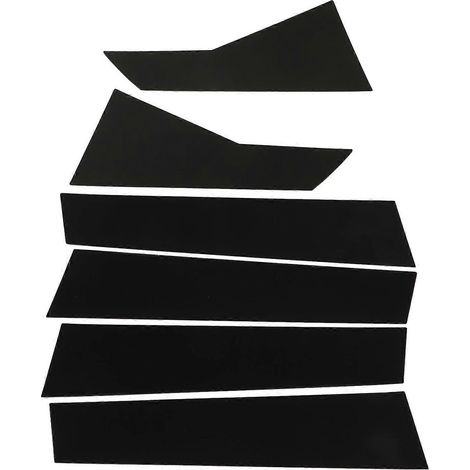 6 pièces de garniture de montant de porte/fenêtre en polycarbonate noir brillant, remplacement pour JAZZ 2 (1/4)