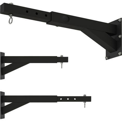 Soporte de pared para saco de boxeo, regulable, 65 x 12 x 20 cm, negro (1/5)