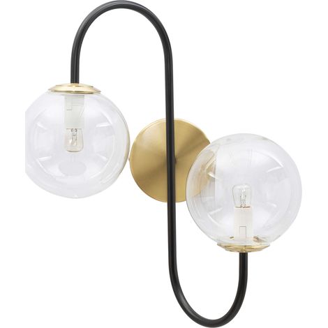 Lámpara de Pared Buzios, Necesarias 2 Bombillas, Casquillo E14, Interior, Negro