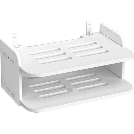Étagère murale pour routeur Sans perçage Support box internet Rangement mural WiFi Salon Chambre Panneau artificiel robuste (1/5)