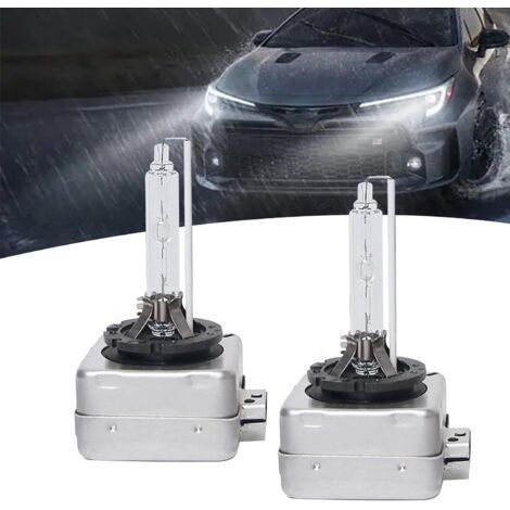 ampoules de voiture D1S, blanc froid 6000 K, phares ultra-lumineux avec anneau de retenue et culot en métal, remplacement plug-and-play pour feux de croisement et de route, universel pour voitures (ar (1/5)