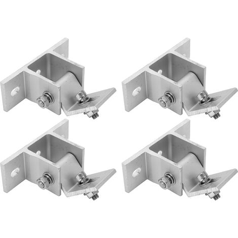 Support de fixation panneau solaire 4 pieds en aluminium anti-corrosion, support avant résistant à la rouille pour toiture photovoltaïque. (1/5)