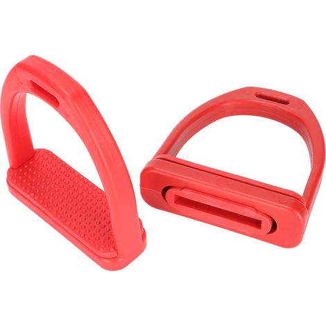 paire d'étriers pour cheval, coussinets en caoutchouc antidérapants, étriers professionnels en plastique technique pour l'équitation, rouge S (1/5)
