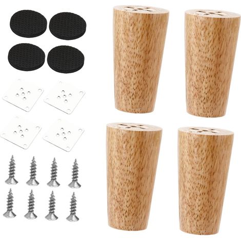 Set mit 4 Holzbeinen für Möbelprojekte, geeignet für Sofa und Tisch, 10cm