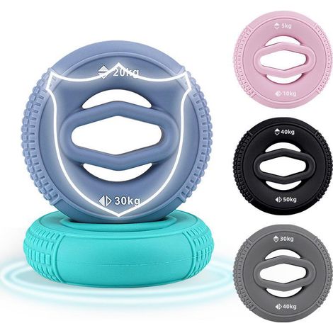 Kit de musculation des mains (lot de 5) - Résistance de 5 à 50 kg - Entraînement des avant-bras - Anneaux en silicone - Équipement de fitness à domicile (1/4)