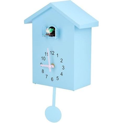 Pendule à coucou murale, horloges à coucou au design moderne pour la maison, le salon, le bureau, la décoration murale, 15 x 9 x 25 cm FDC (1/5)