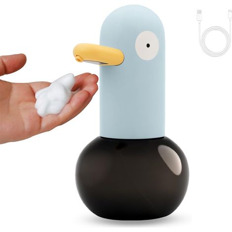 Dispensador de jabón en espuma automático, sin contacto y recargable, ideal para cocina, baño, restaurante y oficina. (400 ml) Azul