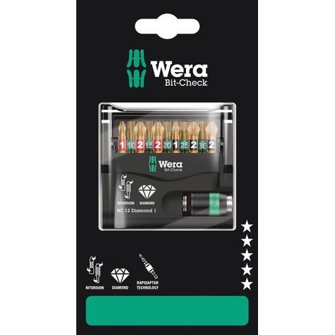 Wera Bit-Check 12 Diamond 1 SB set di punte
