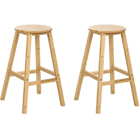 Set mit 2 Barhockern ANCELLE Bambus Hellbraun (1/5)