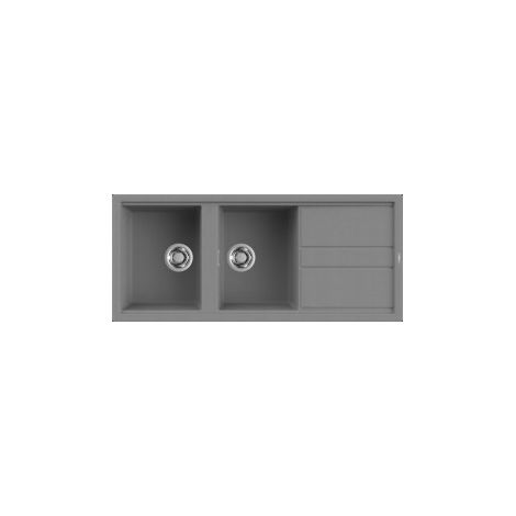 Lavello Elleci Incasso 2 vasche 116x51 Best 500 Metaltek Grigio Titanium LMB50073 (1/5)