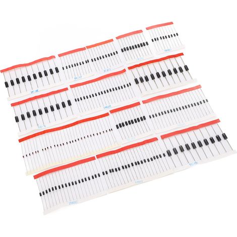 Kit assorti de diodes de redressement, 200 pièces, semi-conducteurs, faible bruit, haute stabilité pour l'électricité (1/5)