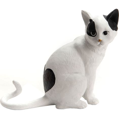 Chat coeur de décoration en résine (1/2)