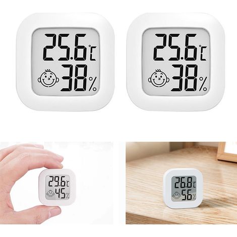 2 Thermomètre d'ambiance, Mini humidimètre numérique LCD, thermomètre d'intérieur facile à utiliser, thermomètre d'humidité multifonctionnel (1/5)