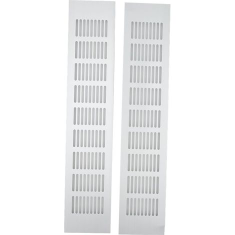 Rejilla de ventilación rectangular de aleación de aluminio, 2 piezas, placa de ventilación para zapatero, armario 80x400mm (1/5)