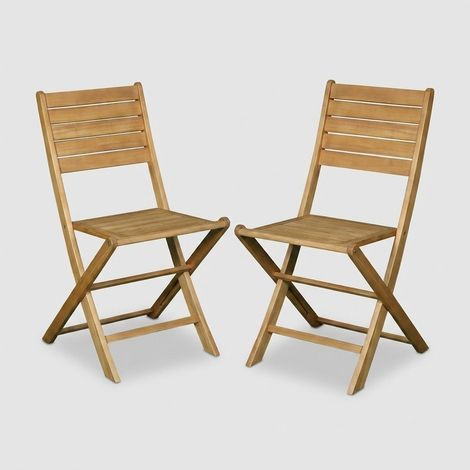 2 Gartenklappstühle aus Akazienholz-Set (1/5)