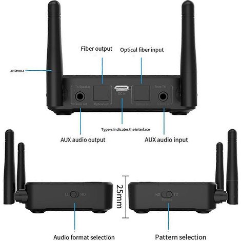 Récepteur et émetteur BT 5.2 2-en-1 pour adaptateur audio Qualcomm-- (1/5)