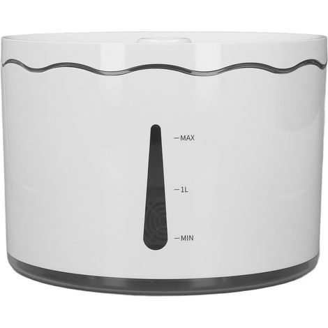 Fontaine à eau pour chiens et chats avec protection contre la marche à sec, capacité de 1,8 L, blanche. (1/5)