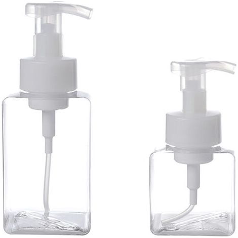 Distributeur de savon moussant, flacon pompe carré rechargeable et moderne pour shampoing, gel douche, savon liquide, salle de bain, hôpital, clinique. Lot de 2 (1/5)