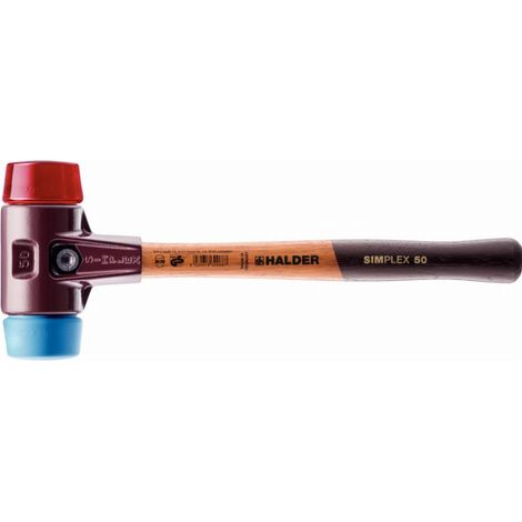 Mazza HALDER SIMPLEX in TPE morbido / plastica con corpo in ferro malleabile e manico in legno - D=60 mm - 3016.060