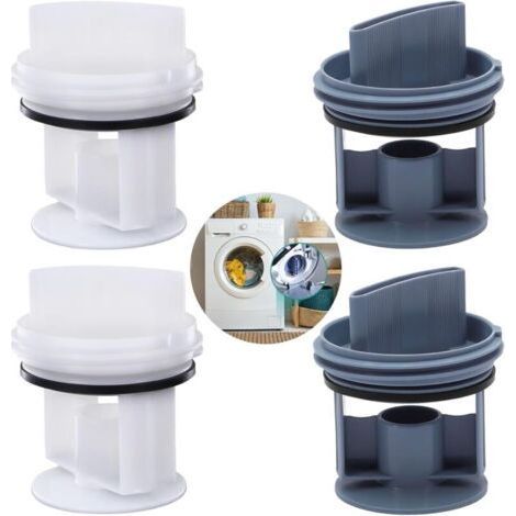FENOPLASTICALot de 4 filtres à peluches - Pièces de rechange pour la plupart des modèles de machine à laver et sèche-linge (bleu/blanc) (1/4)