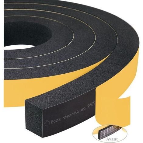 Schaumstoffdichtungsstreifen (2 Rollen, 25 mm (B) x 20 mm (H) x 4 m (L), wetterfest, stoß- und kollisionsbeständig, zum Schutz von Möbeln. (1/4)