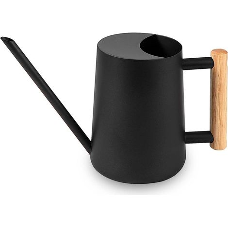 Arrosoir - Acier Inoxydable - 1000 ml - Bec Allongé - Pour Plantes D’intérieur Bonsaï Fleurs De Jardin Et Décoration - Noir