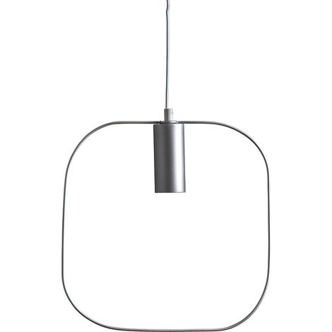 Suspension Star Trading 'Shape' avec douille E27 pour ampoules décoratives, carrée, argentée, H 30 cm