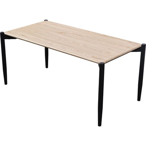 Home Heavenly® - Mesa de centro rectangular NANTOLIN, estilo moderno con patas metálicas negras, 100x50x45 cm.  Color: Beige/Negro (1/4)