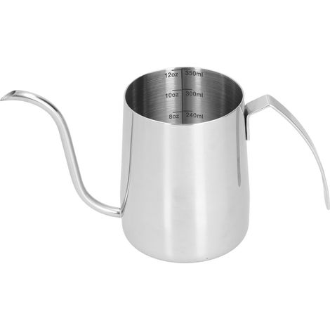 Bouilloire à Café en Acier Inoxydable 304 avec Échelle Intérieure et Revêtement PTFE, Pot de Versement Épaissi 350ml pour Maison (1/5)