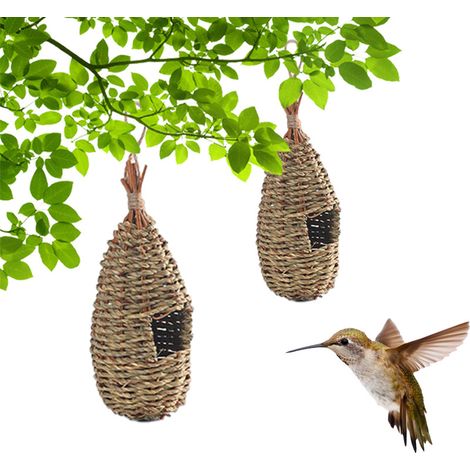 Straw bird nests, outdoor decorative handmade woven birdcages, hummingbird nests, in stock. (1/5)