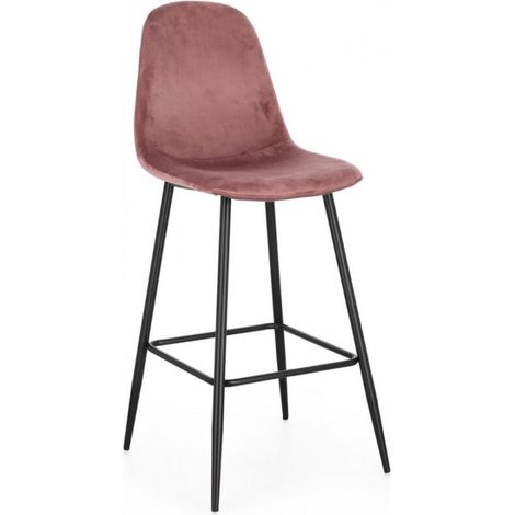 Sgabello Bar in Acciaio, Nero/Rosa (1/2)