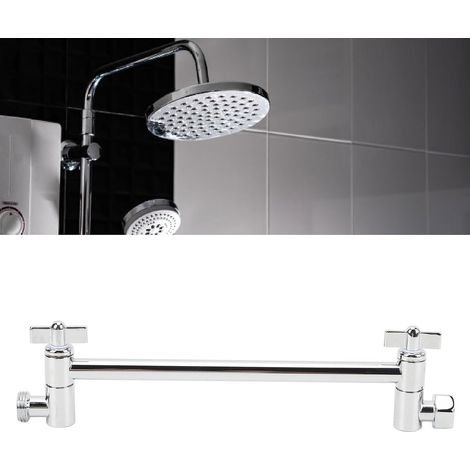 Bras d'extension de douche, barre d'extension de douche réglable en acier inoxydable, anti-fuite, pour salle de bain à domicile (Electroplated) (1/5)