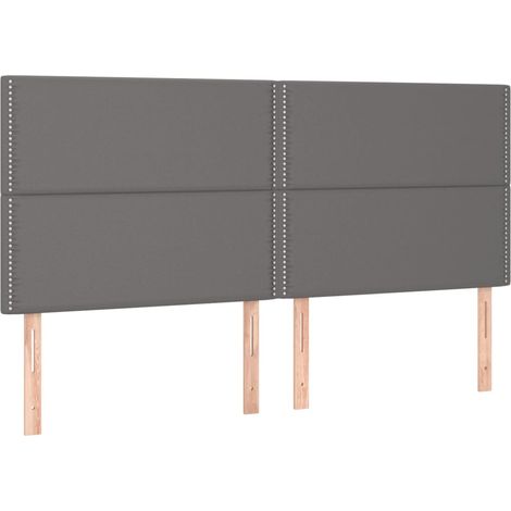 Maison Exclusive - Testiera Grigio 200x5x118/128 cm in Similpelle