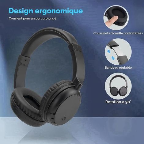 Casque TV Sans Fil avec émetteur Bluetooth 30 Heures pour Seniors Avec Convertisseur Numérique Compatible Avec Tous Les Appareils de Sortie Audio Comme la Télévision (1/4)