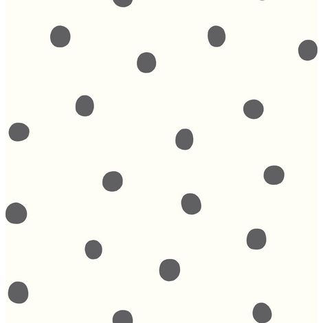 Papier peint auto-adhésif - Gros Points Noirs - 5.75 m x 45 cm (1/3)