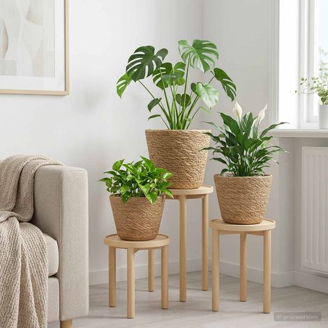 vidaXL 3 pz Naturale Ø26 x 19 cm 100% Erba marina (1/5)