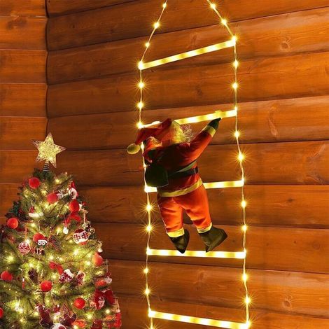 IP44 Wasserdichte LED-Lichterkette mit Weihnachtsmannmotiv – 8 Speichermodi, intelligenter Timer für die Innen- und Außendekoration, Garten, Weihnachtsbaum [Energieklasse F]