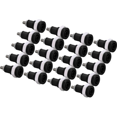 20 Pièces Connecteurs Banane 4mm Haute Qualité pour Câbles Électriques - Noir (1/5)