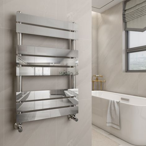 WarmeHaus Chrome Flat Panel Heated Towel Rail 800x500mm