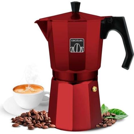 Cafetière italienne Mokclassic 900 Red. Expresso, aluminium, 9 tasses, manche ergonomique thermorésistant, joint silicone, filtre et valve en acier inoxydable. (1/5)