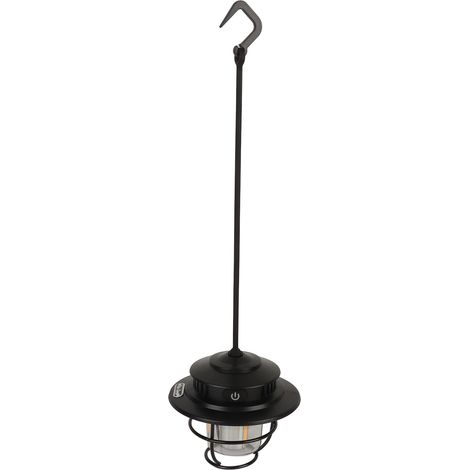 Lanterne de camping 10W étanche, rechargeable par USB, luminosité réglable, petite lampe de camping portable de style vintage pour l'extérieur (1/5)