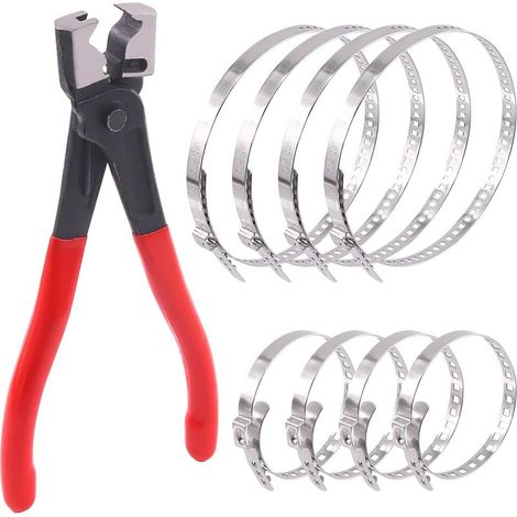Set of 9 hose clamps including CV joint kit, small and large, stainless steel, adjustable drive shaft (1/5)