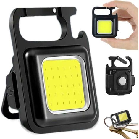 Lampe torche LED - Porte-clés mousqueton de survie noir (1/5)