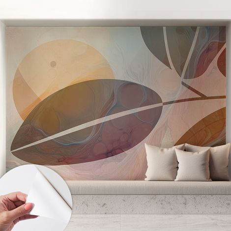 Selbstklebend Tapete modern - Wanddeko für Küche - Klebefolie Wand - luxus Look Harmonische Blätter 208x146 cm (1/5)