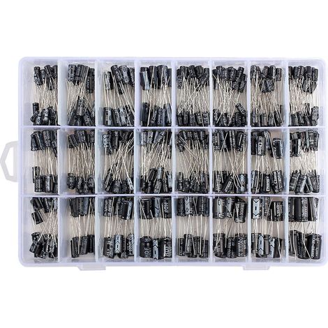 500 Stück Aluminium-Elektrolytkondensatoren, 24 Werte, Sortiment, 10 V, 16 V, 25 V, 50 V, Metall-Elektrolytkondensatoren